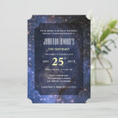 Night Sky / Space Theme Geburtstagsparty Einladung (Stehend Vorderseite)
