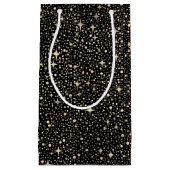 Night Sky Stars Black and Gold Kleine Geschenktüte (Vorderseite)