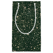 Night Sky Stars Celestial Emerald Green und Gold Kleine Geschenktüte (Vorderseite)