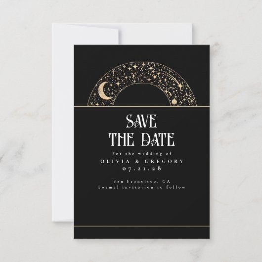 Night Sky Stars Celestial Save the Date (Vorderseite)