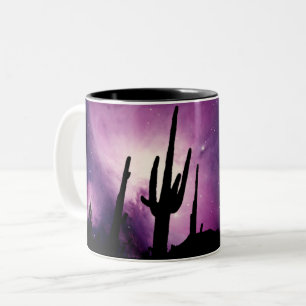 NIGHT SKY STARS DESERT LIGHTS ZWEIFARBIGE TASSE