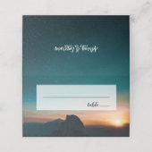 Night Sky Stars Elegante Galaxy Hochzeit Platzkarte (Außenseite Aufgefaltet)