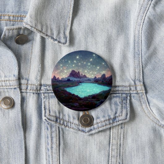 Night Sky Stars Fantasy Landschaft Button (Beispiel)