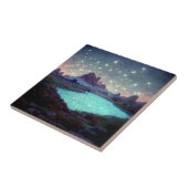 Night Sky Stars Fantasy Landschaft Fliese (Seite)