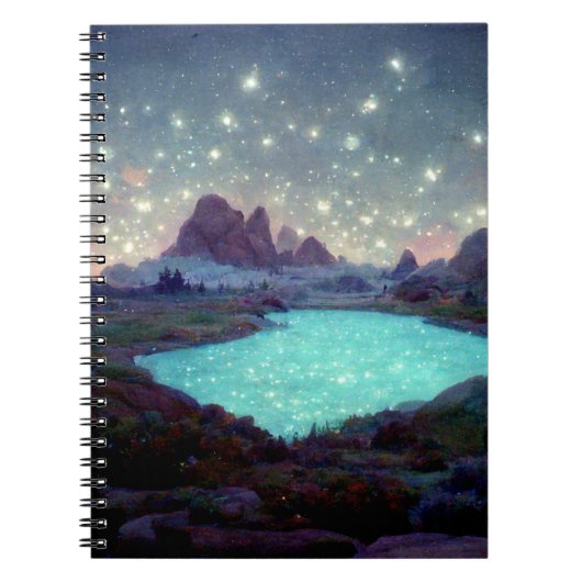 Night Sky Stars Fantasy Landschaft Notizblock (Vorderseite)