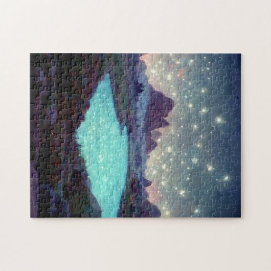 Night Sky Stars Fantasy Landschaft Puzzle (Horizontal)