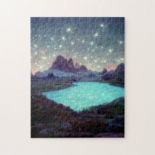 Night Sky Stars Fantasy Landschaft Puzzle (Vertikal)