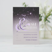 Night Sky Stars Hochzeiten RSVP Cards (Stehend Vorderseite)