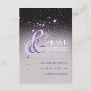 Night Sky Stars Hochzeiten RSVP Cards Karte