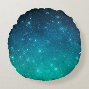 Night Sky Stars Liebe Astrologie Universum Blau Rundes Kissen