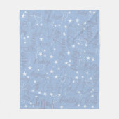 Night Sky Stars Light Blue (mit ihrem Namen) Fleecedecke (Vorderseite)