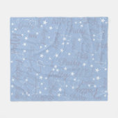 Night Sky Stars Light Blue (mit ihrem Namen) Fleecedecke (Vorderseite (Horizontal))