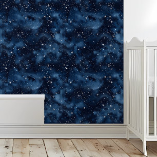 Night Sky Stars Marine Blue Ceiling Tapete