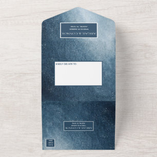 Night Sky Stars Navy Blue White All In One Einladung