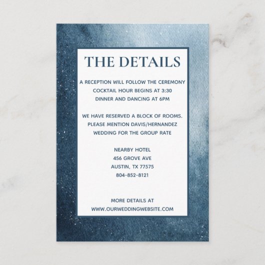Night Sky Stars Navy Blue White Details Card Begleitkarte (Vorderseite)