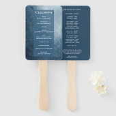 Night Sky Stars Navy Blue White Fan Programm Fächer (Vorne und Hinten)