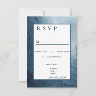Night Sky Stars Navy Blue White Menu UAWG RSVP Karte