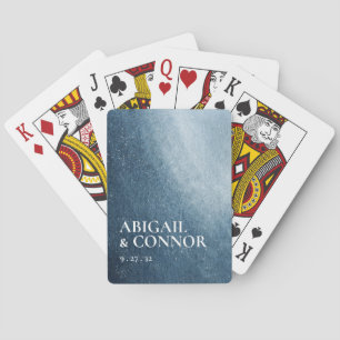 Night Sky Stars Navy Blue White Spielkarten