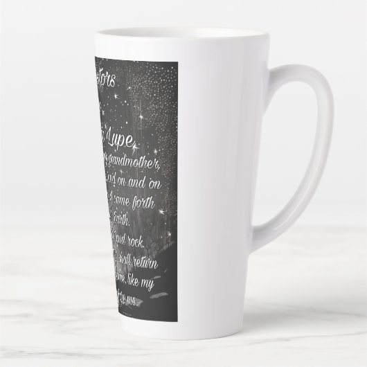 Night Sky Stars Poetry Latte Große Tasse (Rechts)
