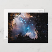 Night Sky Stars Tree Castle Postkarte (Vorne/Hinten)