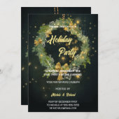 Night Sky und Wreath Holiday Party Einladung (Vorne/Hinten)