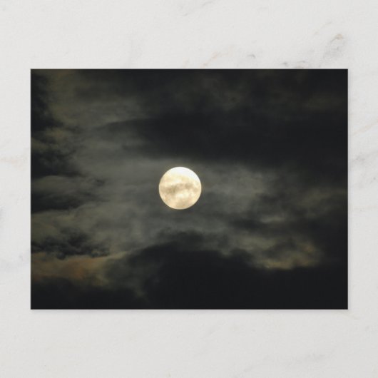 Night Sky - Vollmond- und Dunkle Wolken Postkarte (Vorderseite)