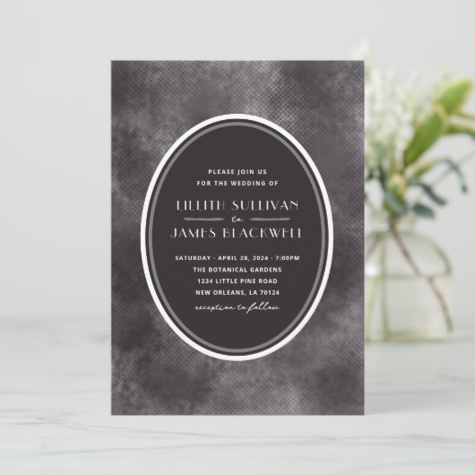 Night Sky Wedding Einladung (Stehend Vorderseite)