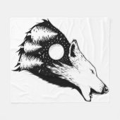 Night Sky Wilderness Howling Wolf Fleecedecke (Vorderseite (Horizontal))
