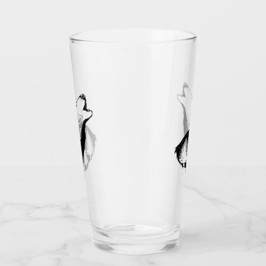 Night Sky Wilderness Howling Wolf Glas (Rechts)