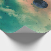 NIGHT SKY with CLOUUUES AND STARS GIFT WRAPPING Geschenkpapier (Ecke)
