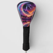 Night Sky Wolf Crescent Moon Lavender Golf Headcover (Vorderseite)
