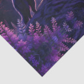 Night Sky Wolf Crescent Moon Lavender Seidenpapier (Detail)