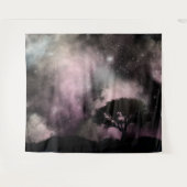 Night Sky Woodland Silhouette Landschaft Wandteppich (Vorderseite (Horizontal))