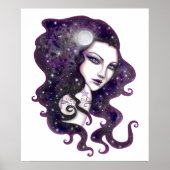 Night Skye Fantasy Woman Celestial Artwork Poster (Vorne)