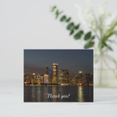 Night Skyline Chicago Pano Danke Postcard Postkarte (Stehend Vorderseite)