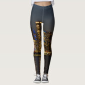 Night Skyline Chicago Pano Leggings (Vorderseite)