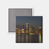 Night Skyline Chicago Pano Magnet (Vorderseite/Rückseite)