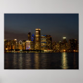 Night Skyline Chicago Pano Poster (Vorne)