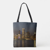 Night Skyline Chicago Pano Tasche (Rückseite)