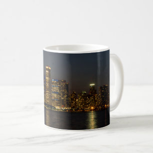 Night Skyline Chicago Pano Tasse