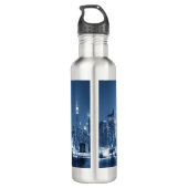 Night Skyline New York City Manhattan Trinkflasche (Rückseite)