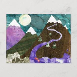 Night Songs Mountains Postkarte