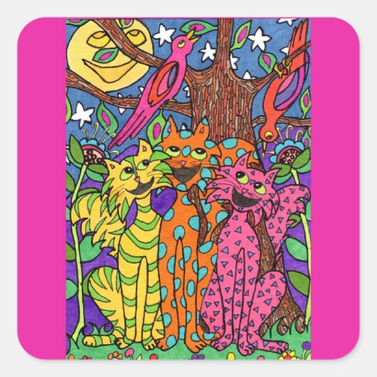 Night Songs Quadratischer Aufkleber (Vorderseite)