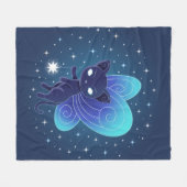 Night Star Fairy Pixie Cat Fleecedecke (Vorderseite (Horizontal))