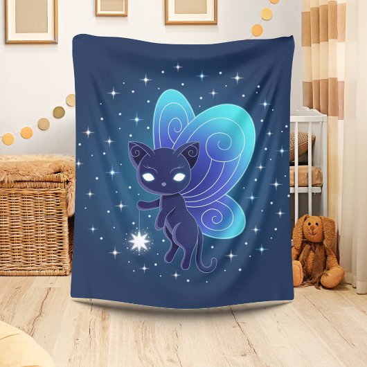 Night Star Fairy Pixie Cat Fleecedecke