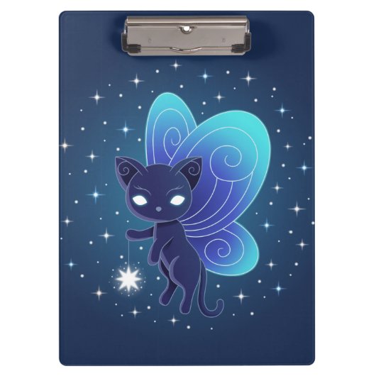 Night Star Fairy Pixie Cat Klemmbrett (Vorderseite)