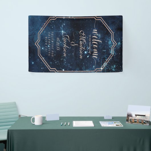 Night Star Sky Celestial Galaxy Hochzeit Begrüßung Banner (Messeveranstaltung)