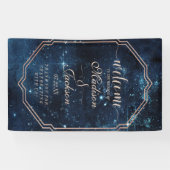 Night Star Sky Celestial Galaxy Hochzeit Begrüßung Banner (Horizontal)