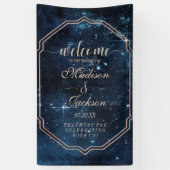 Night Star Sky Celestial Galaxy Hochzeit Begrüßung Banner (Vertikal)