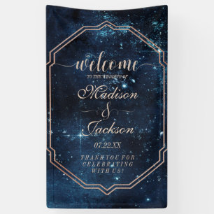Night Star Sky Celestial Galaxy Hochzeit Begrüßung Banner
